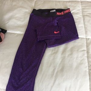 Purple Nike pro leggings